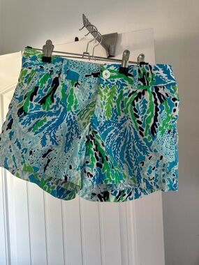 Lilly Pulitzer Blue, Aqua & Green High Waist Printed Shorts